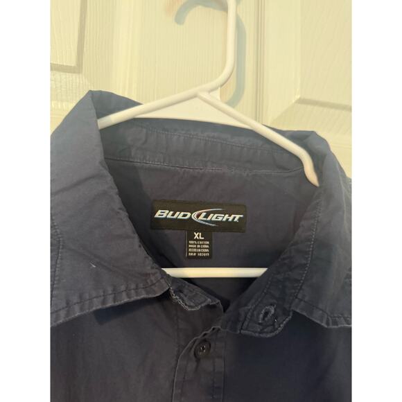 Bud Light Casual Embroidered Short Sleeve Button Down Shirt Sz: XL - Picture 4 of 4